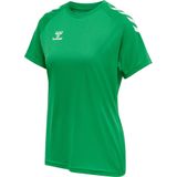 Hummel - Functioneel Shirt - Grasgroen/Wit - Ronde Hals - Normale Pasvorm