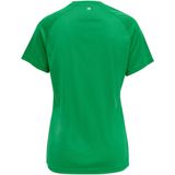 Hummel - Functioneel Shirt - Grasgroen/Wit - Ronde Hals - Normale Pasvorm