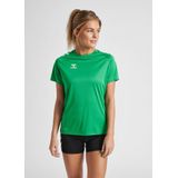 Hummel - Functioneel Shirt - Grasgroen/Wit - Ronde Hals - Normale Pasvorm