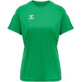 Hummel - Functioneel Shirt - Grasgroen/Wit - Ronde Hals - Normale Pasvorm