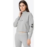Hummel - Legacy Nikka - Cropped Half Rits Sweatshirt - Grijs
