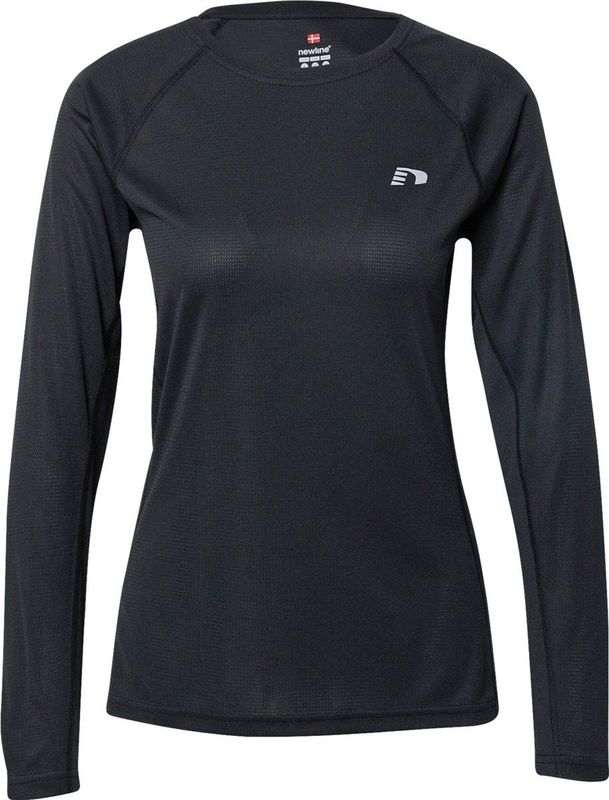 Newline - Core Running - T-shirt - Zwart - Lange Mouwen, Duurzaam Mesh Jersey, Reflecterende Logo-opdruk