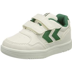 Hummel Unisex Camden Jr sneakers voor kinderen, wit, 35 EU, witgroen., 35 EU