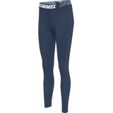 Hummel - Hmlte Maja Mid Waist Leggings - Insignia Blue - Katoen