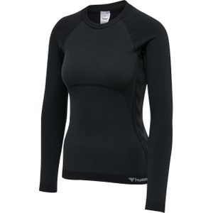 Hummel Damen Longsleeve Hmlclea Seamless Tight T-Shirt Ls Black Melange