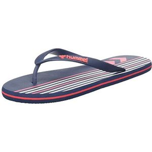 hummel Unisex Multi Stripe FLIP Flop Slipper, Black IRIS/Flame Scarlet, 37 EU, Black Iris Flame Scarlet, 37 EU