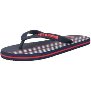 hummel Unisex Multi Stripe Flip Flop Slipper, Black Iris Flame Scarlet, 42 EU