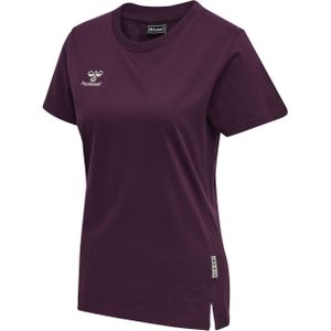 hummel Hmlmove Grid Cot. T-shirt S/S voor dames, druivenwijn, XXL, wegrape