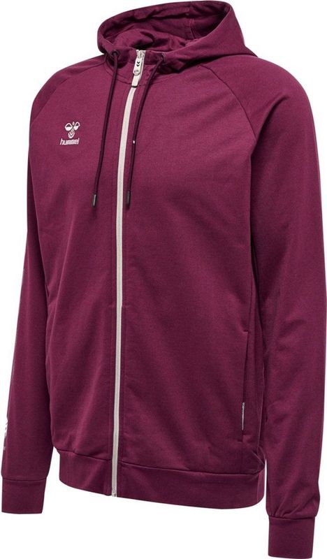 Hummel Move Grid Cotton Zip Hoodie - Sporttruien - bordeaux - Unise