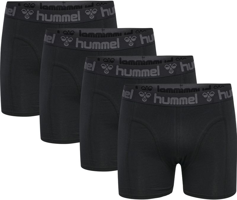 Hummel - Marston - Boxershorts - Zwart - Katoen - 4 Eenheden
