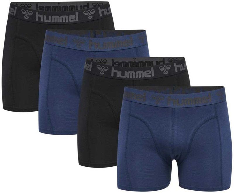 Hummel - Marston - Boxershorts - Multicolor - 4 Eenheden, 95% Katoen, 5% Elastaan