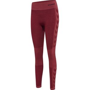 Hummel Damen Leggings Hmlclea Seamless Mid Waist Tights Cabernet/Apple Butter Melange