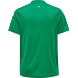 Hummel - Core XK - Functioneel Shirt - Groen/Wit - V-hals - Kwartmouw