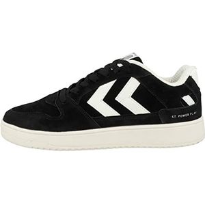 hummel Unisex ST. Power Play suède sneakers, zwart/wit, 43 EU, zwart wit, 43 EU