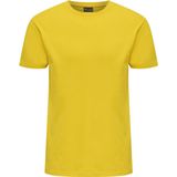 Hummel - Shirt - Geel - Jersey - Ronde Hals - Kwartmouw