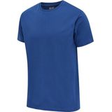 Hummel - Shirt - Royal Blue - Effen - Kwartmouw