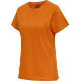 Hummel - Red Basic - T-shirt - Rood - Katoen Jersey, Korte Mouwen, Ronde Hals