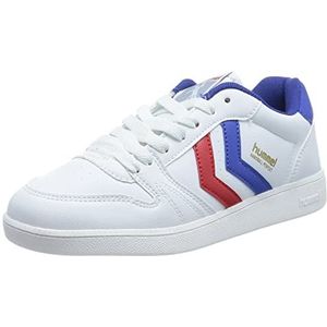 hummel Unisex handbal perfecte sneakers, Wit-blauw-rood., 36 EU