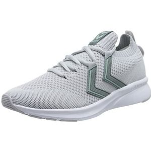 hummel Flow Naadloze Sneakers voor dames, wit/SILT groen, 38,5 EU, Wit Silt Groen, 38.5 EU