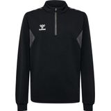 hml - AUTHENTIC HALF ZIP SWEAT - Kinder Sweater - Polyester - Zwart