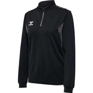 hummel - Hmlauthentic Half Zip Sweatshirt - Dames Sweatshirt - Zwart - Katoen
