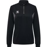 hummel - Hmlauthentic Half Zip Sweatshirt - Dames Sweatshirt - Zwart - Katoen