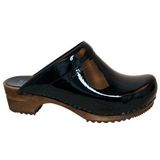 Sanita - Classic Patent - Klomp - Zwart - Leder