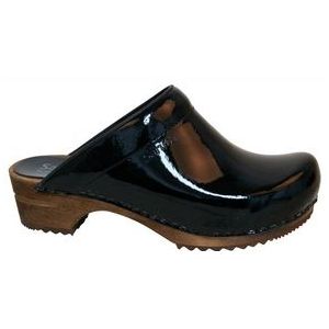 Sanita - Classic Patent - Klomp - Zwart - Leder