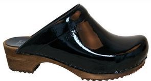 Sanita - Classic Patent - Klomp - Zwart - Leder