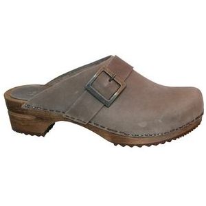 Sanita - Urban - Klomp - Grijs - Leer - Houten Zool