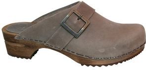 Sanita - Urban - Klomp - Grijs - Leer - Houten Zool