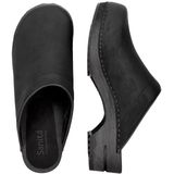 Sanita - Chrissy - Klompen - Zwart - Houten Zool