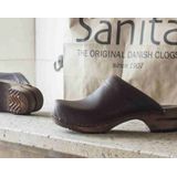 Sanita - Chrissy - Klompen - Zwart - Houten Zool