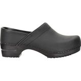Sanita - Julie - Klompschoen - Zwart - Leder - Houten Zool