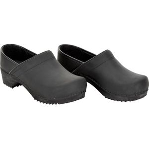 Sanita - Julie - Klompschoen - Zwart - Leder - Houten Zool