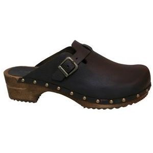 Sanita - Hartwig - Clogs - Donker Bruin - Houten Zool - Handgemaakt