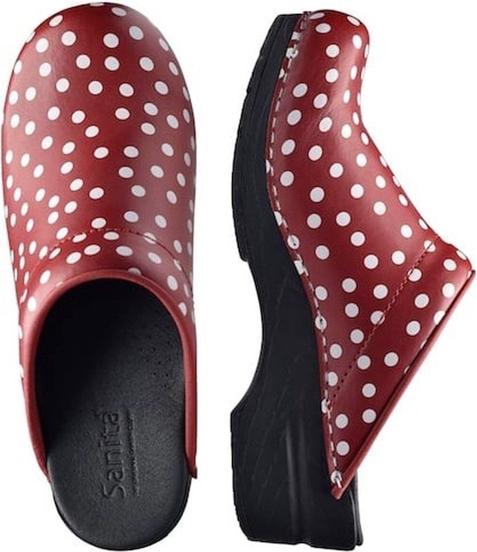 Sanita - Fenja - Klomp - Rood Wit - PU Zool