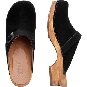 Sanita Damen Offener Clog Wood-Hedi Open Black-39