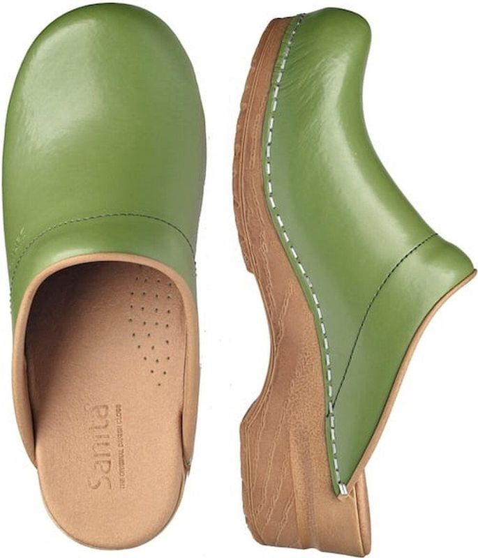 Sanita - Original Sandra Open - Klomp - Green - PU Leer - Anti-slip