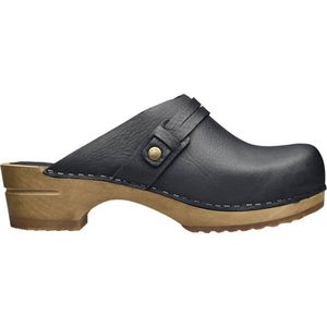 Sanita - Wood Ursana Open - Klomp - Black - 100% Nubuck Leer