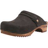 Sanita - Wood Ursana Open - Klomp - Black - 100% Nubuck Leer - Houten Zool