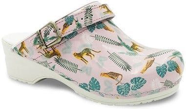 Sanita - Flex - Klompen - Luipaardprint - Roze - Waterbestendig Lakleer