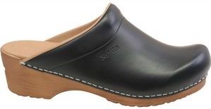 Sanita - Original Sandra Open - Klomp - Black - PU-leer