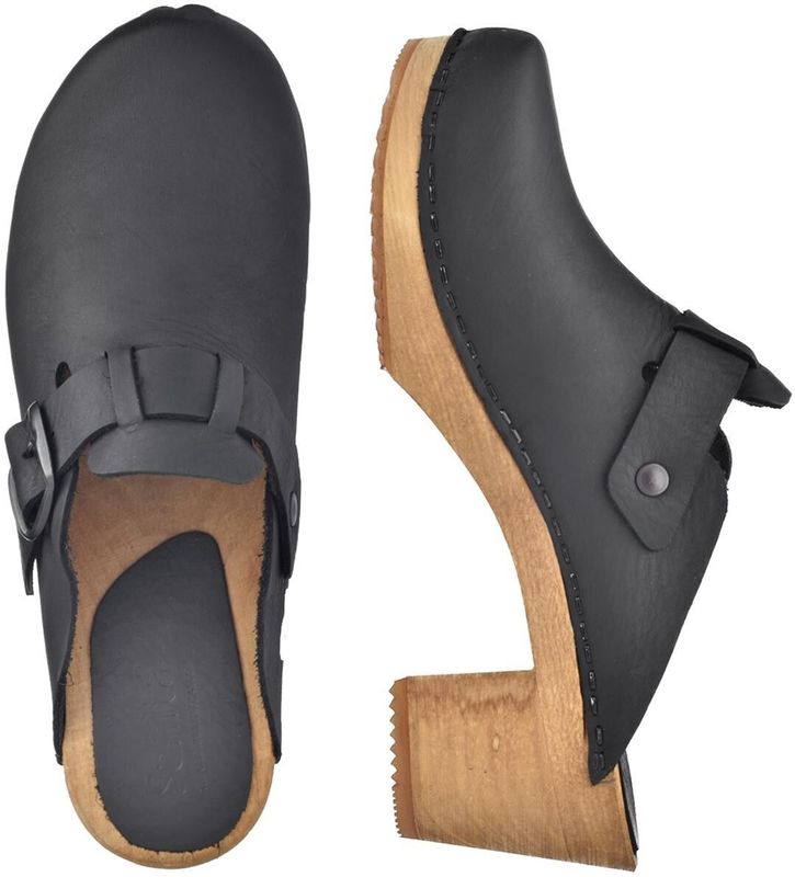 Sanita - Malulo - Klomp - Zwart - Geolied Leer