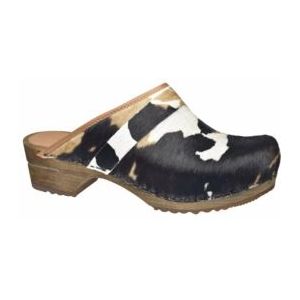 Sanita Caroline open klomp | origineel handgemaakt | lederen houten klompen voor dames | duurzame zool, cognac koe, 40 EU