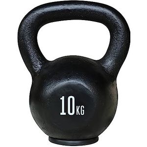 TITAN LIFE PRO Kettlebell 10kg. Zwart. Klassieke en professionele ijzeren kettlebell. Gepoedercoat handvat