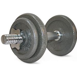 TITAN LIFE Dumbbell Verstelbare gietijzeren halter, 10 kg, 16 x 16 x 34 cm, grijs, 10 kg