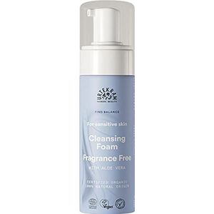 Urtekram geurloos reinigingsschuim met vochtinbrengende aloe vera voor gevoelige huid - Find Balance - vegan en natuurlijk, 150 ml