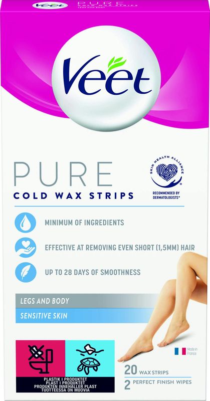 Veet Pure Wax Strips Sensitive Skin Legs & Body 20 St.