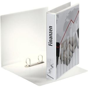 Präsentationsringbuch 51mm DIN A4 2 Ringe D-Mechanik Graupappe weiß